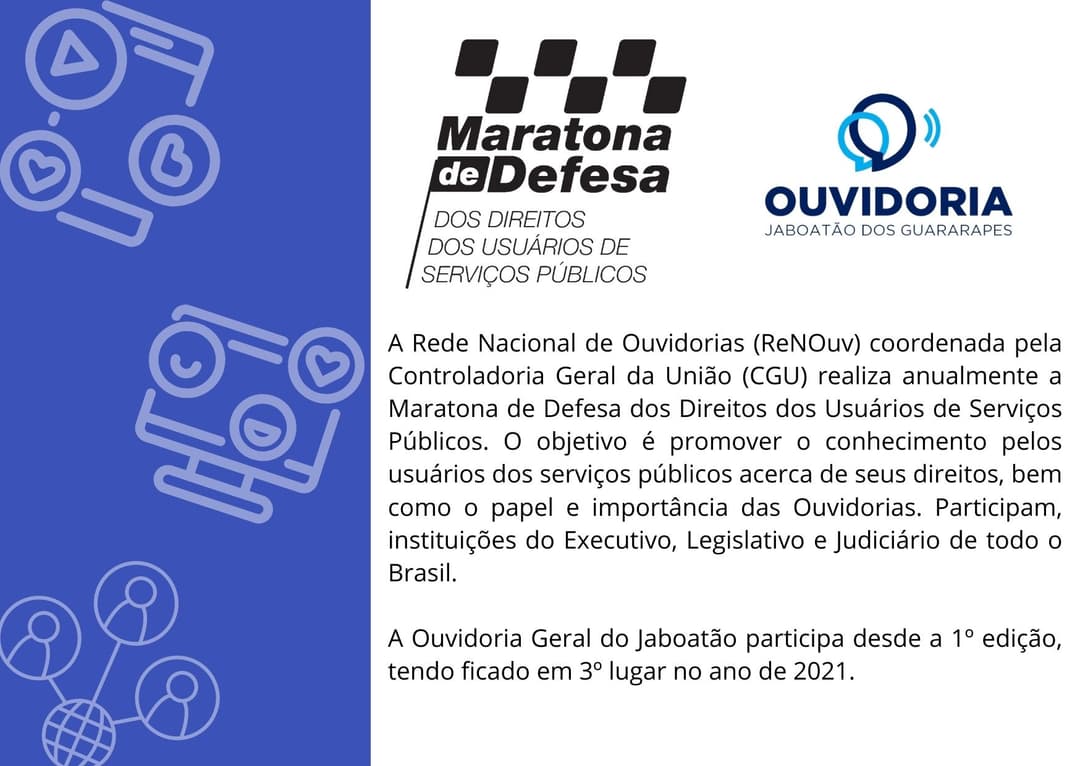MARATONA DE DEFESA DOS DIREITOS DOS USUÁRIOS